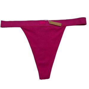 SKIMS Cotton Rib Thong Raspberry Womens 4X‎